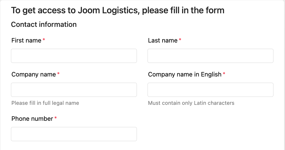 Sign up in Joom App